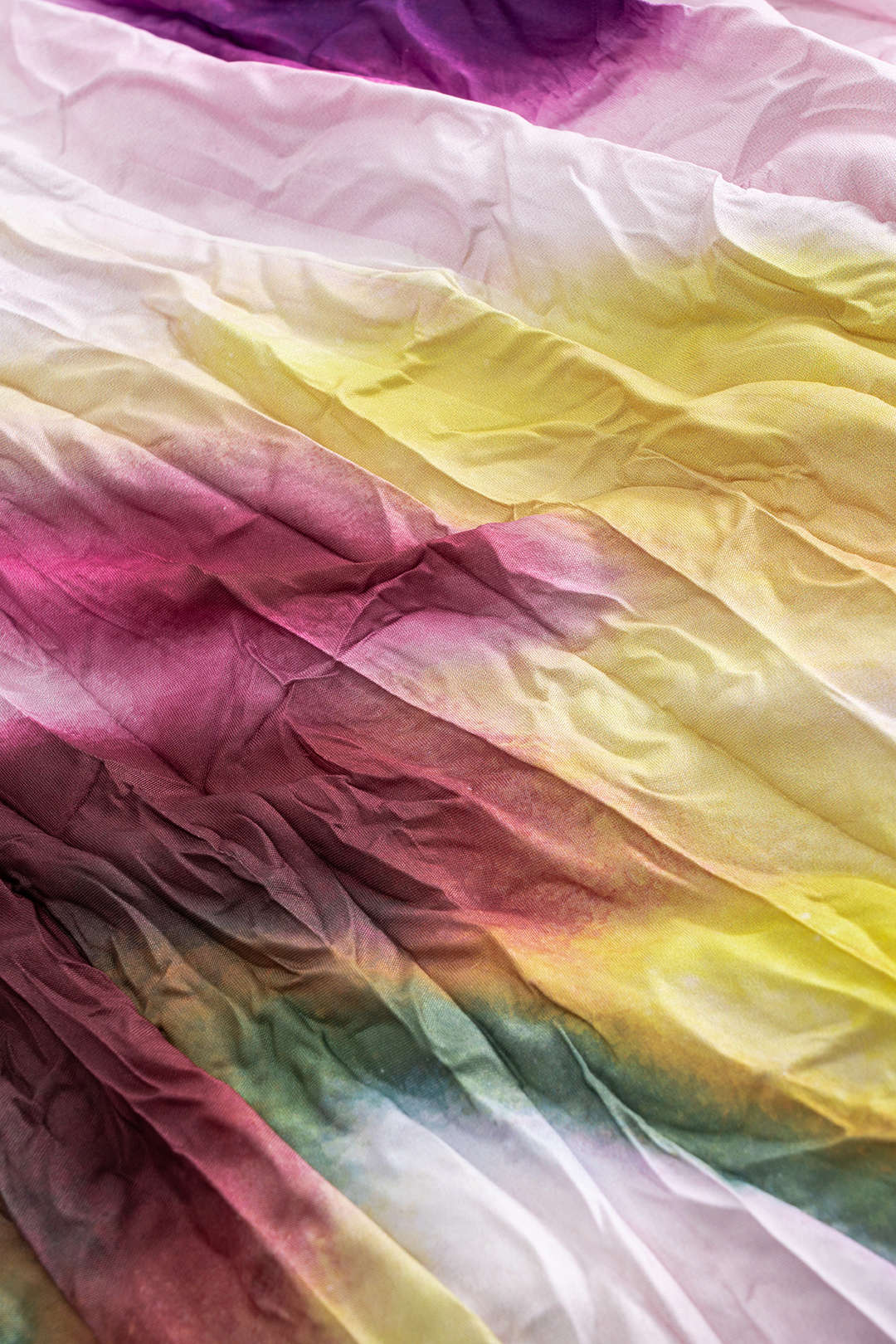 Abstract Tie-Dye High-Waisted Ruched Skirt