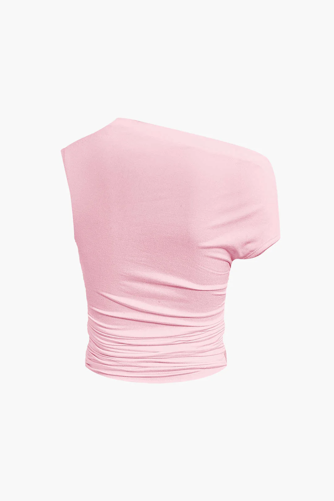 Asymmetrical Ruched Crop Top and Tie Mini Skirt Set