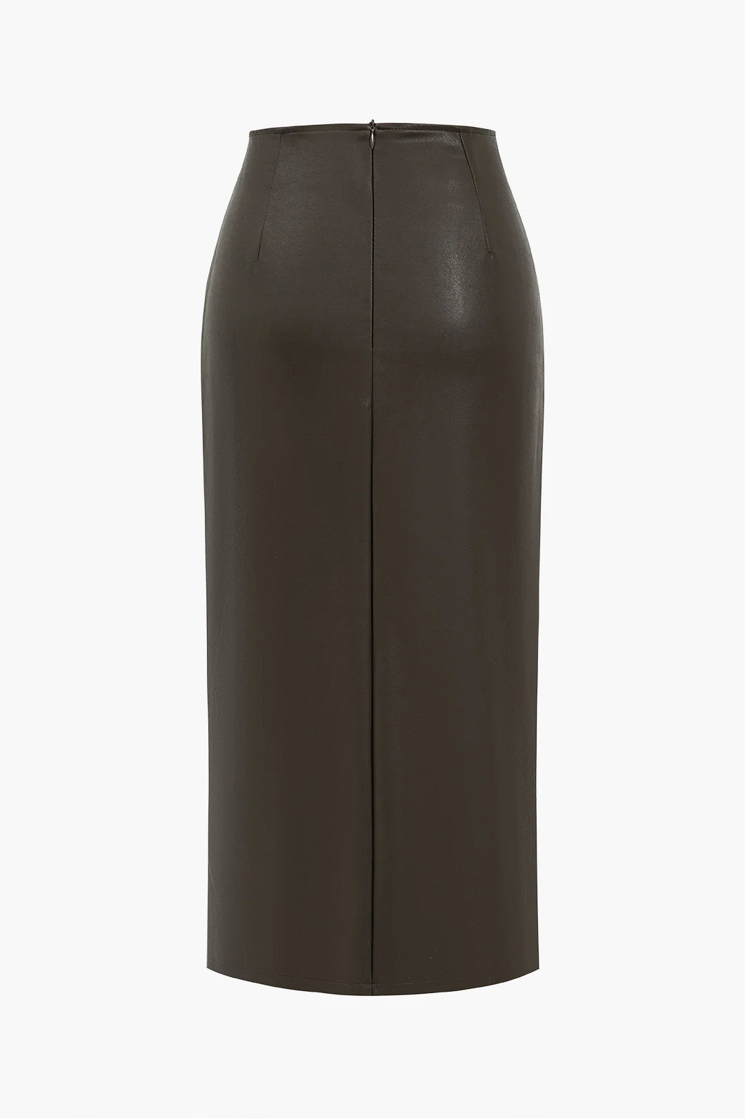 Faux Leather Gathered Skirt