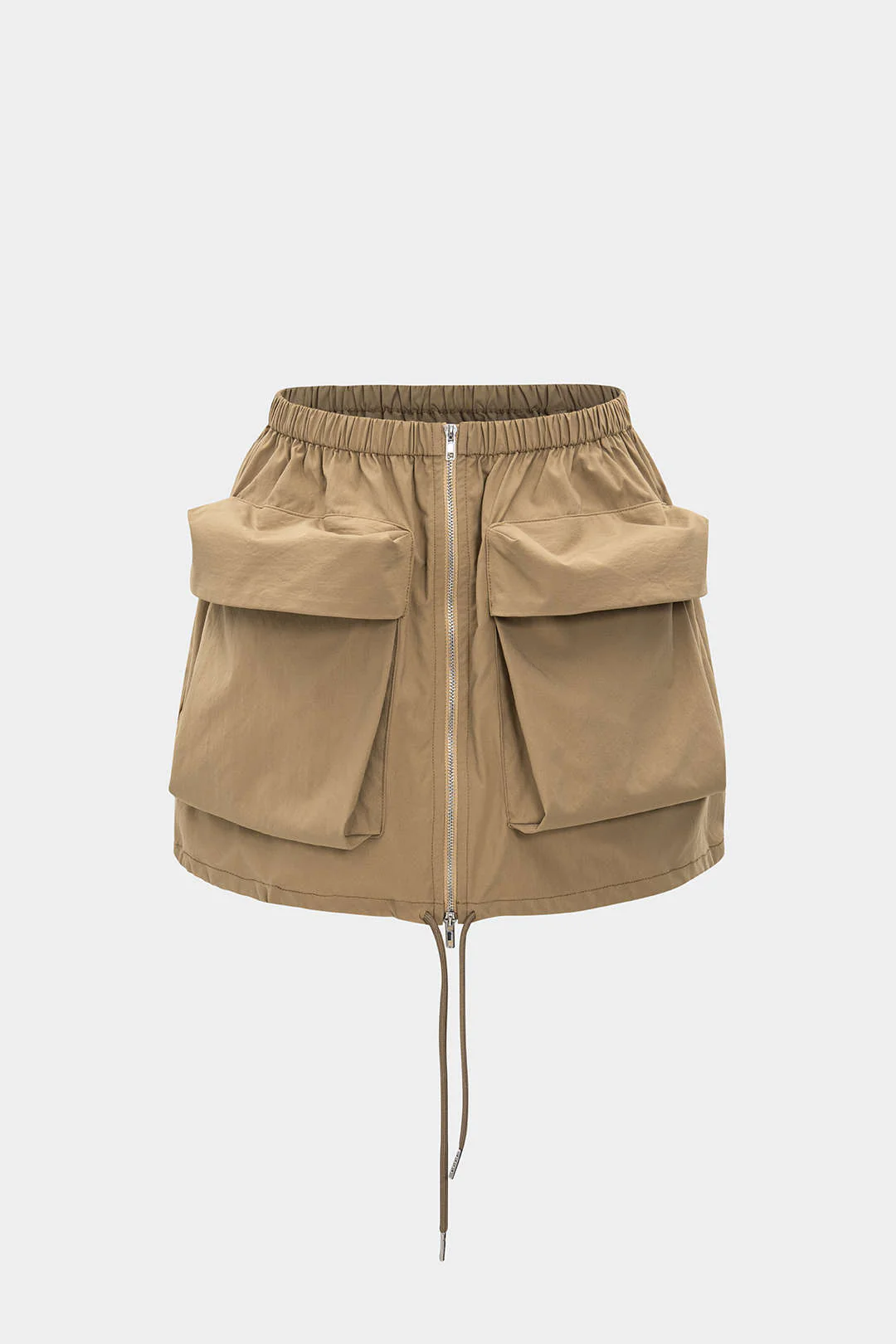 Zippered Pocket Ruched Skirt