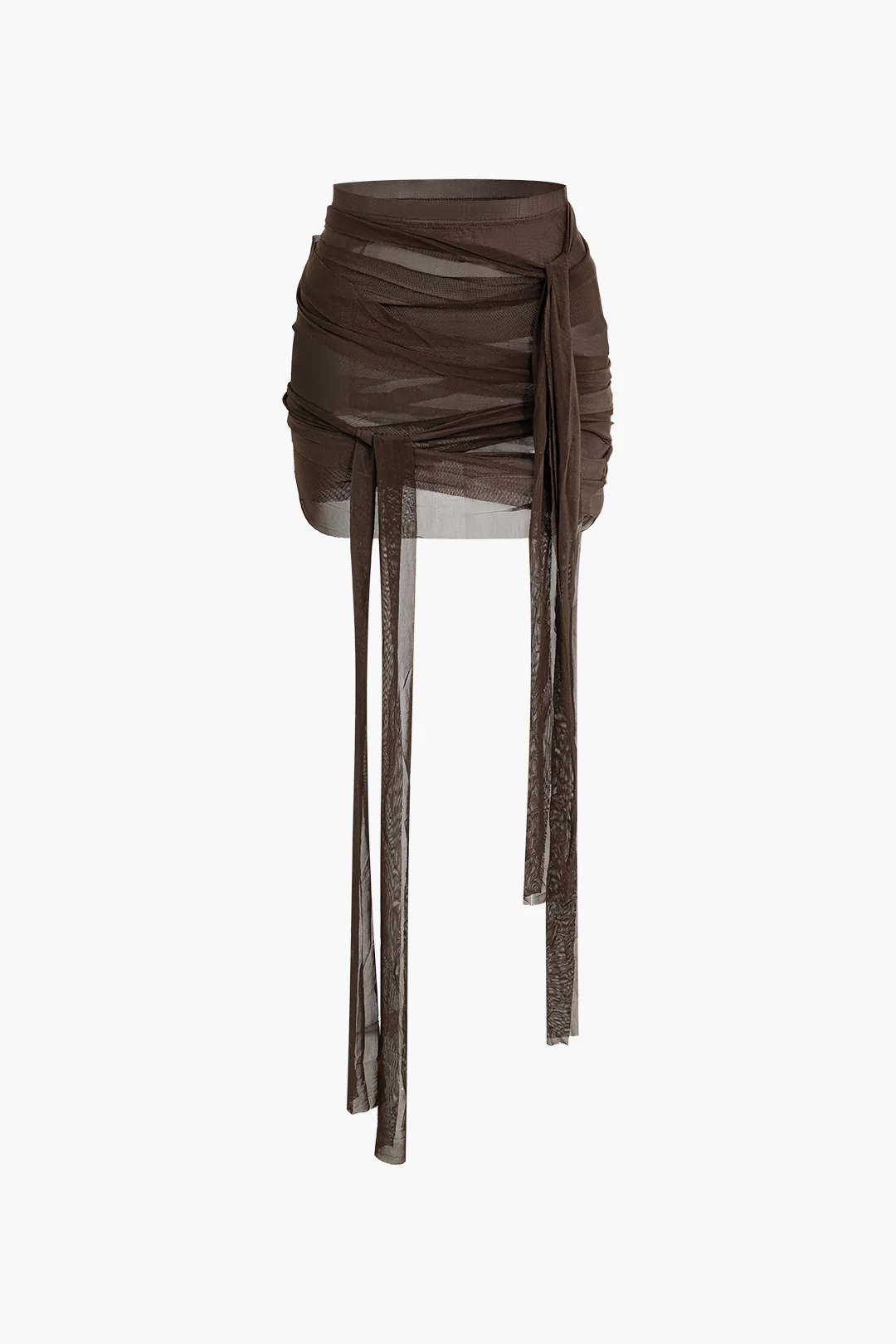 Knot-Tie Halter Mesh Tank Top and Mini Skirt Set