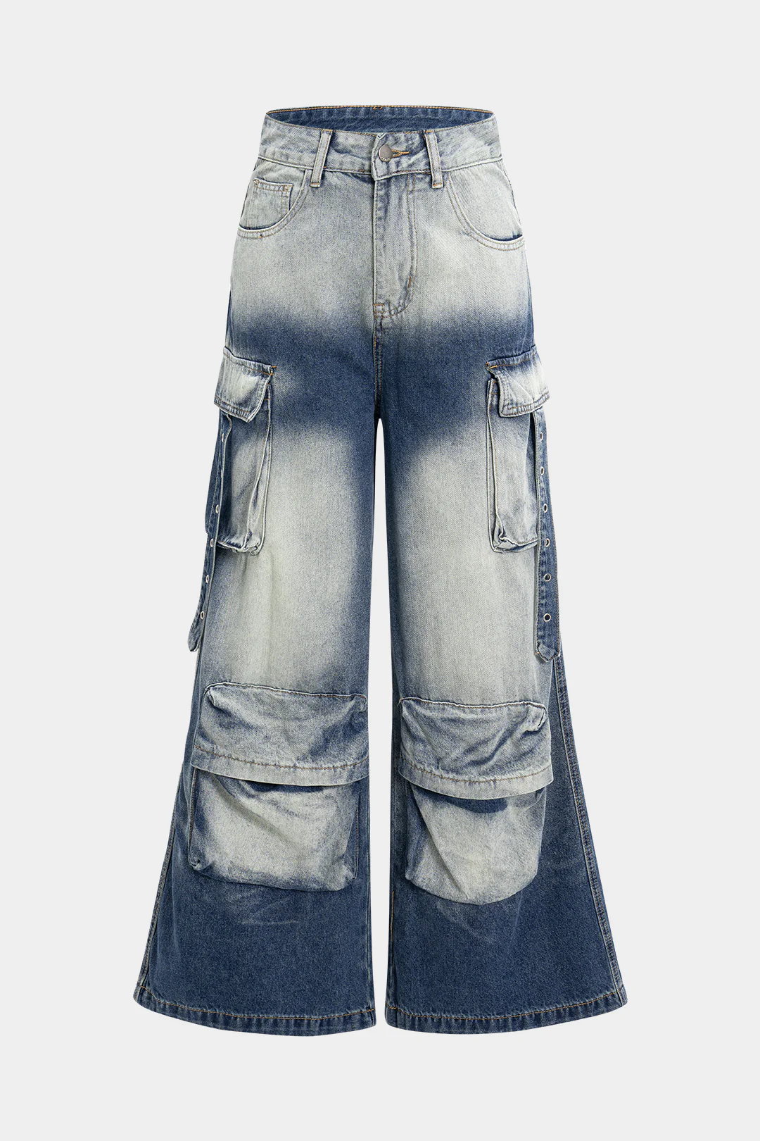 Denim Pocket Zipper Trousers