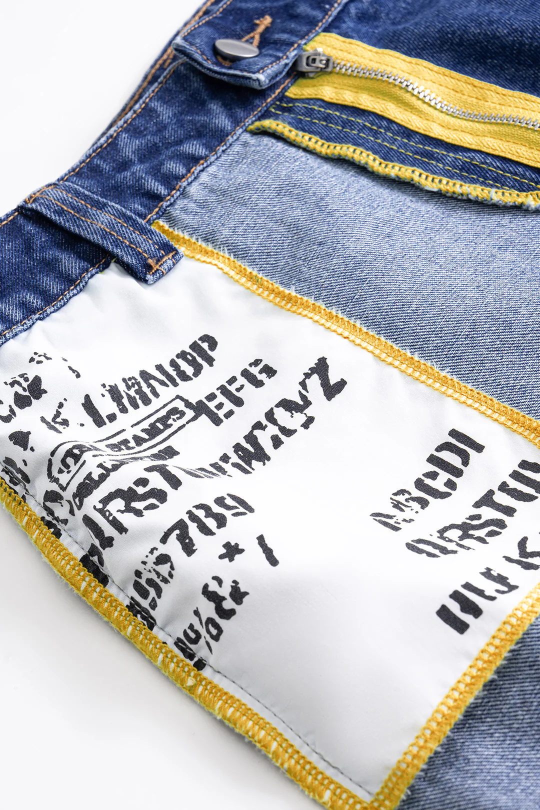 Contrasting Denim Patchwork Skirt