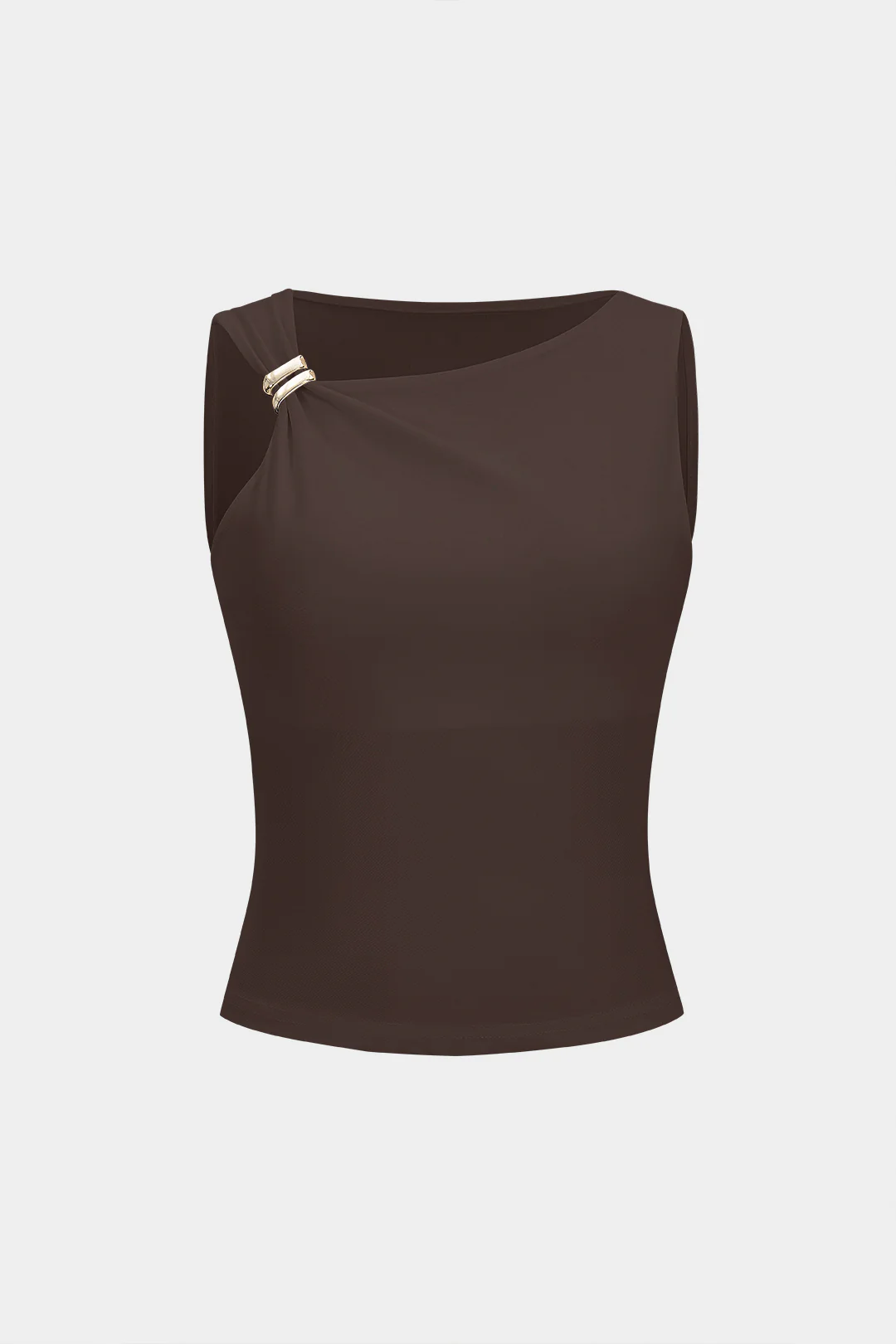 Asymmetrical Metallic Decor Tank Top