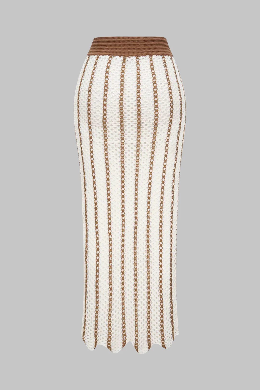 Knit Contrasting Hollow-Out Skirt