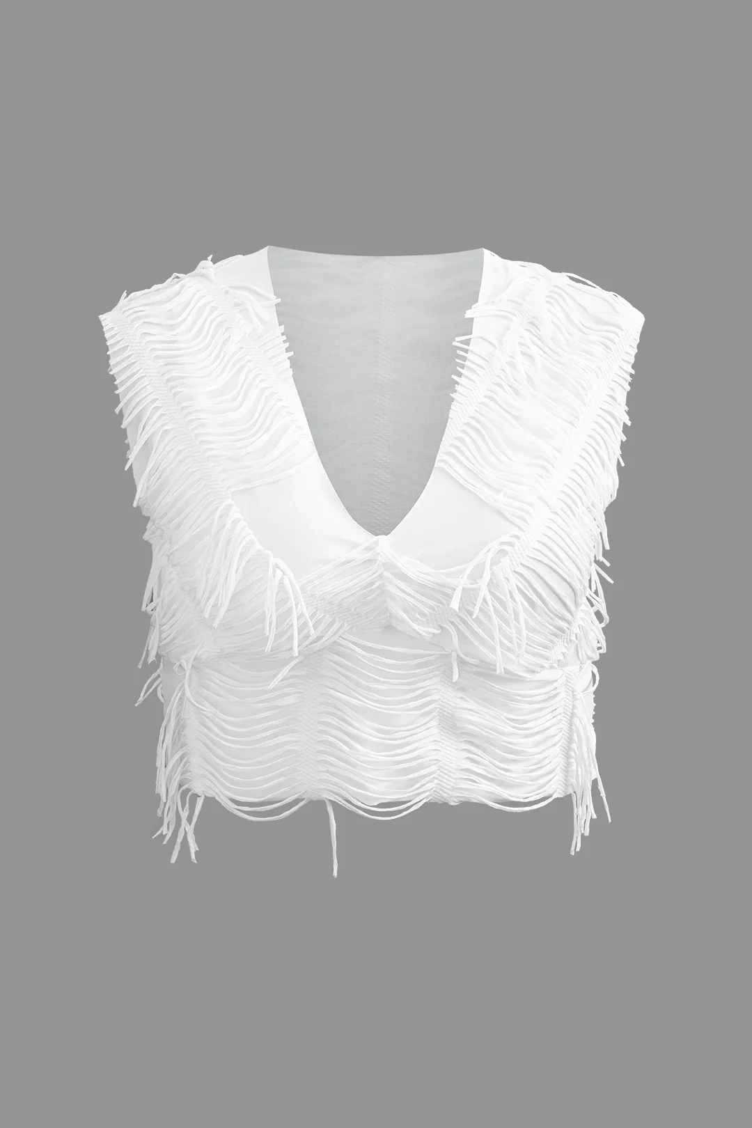 Plus Size Distressed V-neck Cap Sleeve Crop Top And Slit Maxi Skirt Set