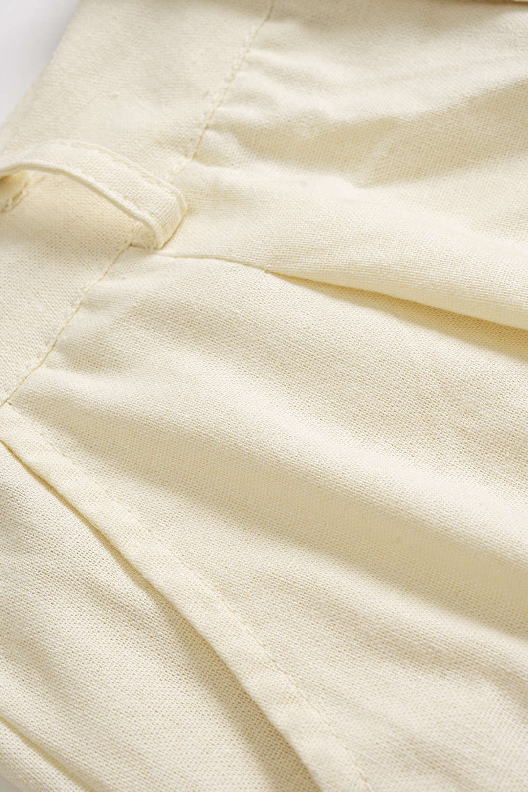 Linen Button Vest and Ruched Shorts Outfit Set