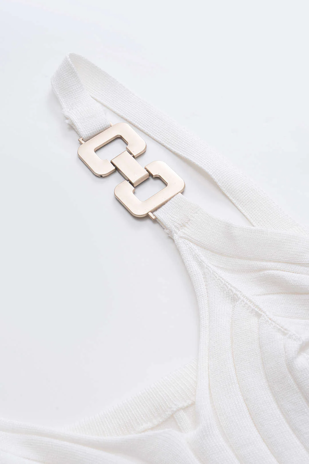 Knit Tank V-Neck Metallic Decor Sleeveless Dress