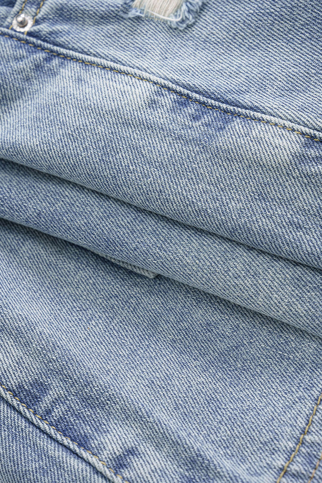 Denim Patchwork High-Waist Skirt