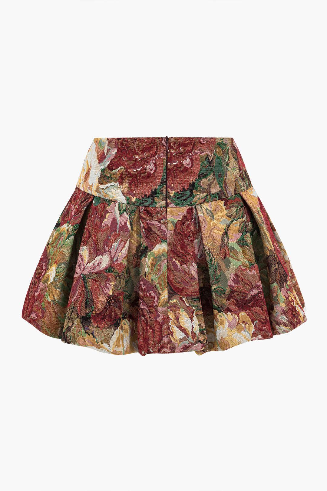 Floral Print High-Waisted Pleated Skirt