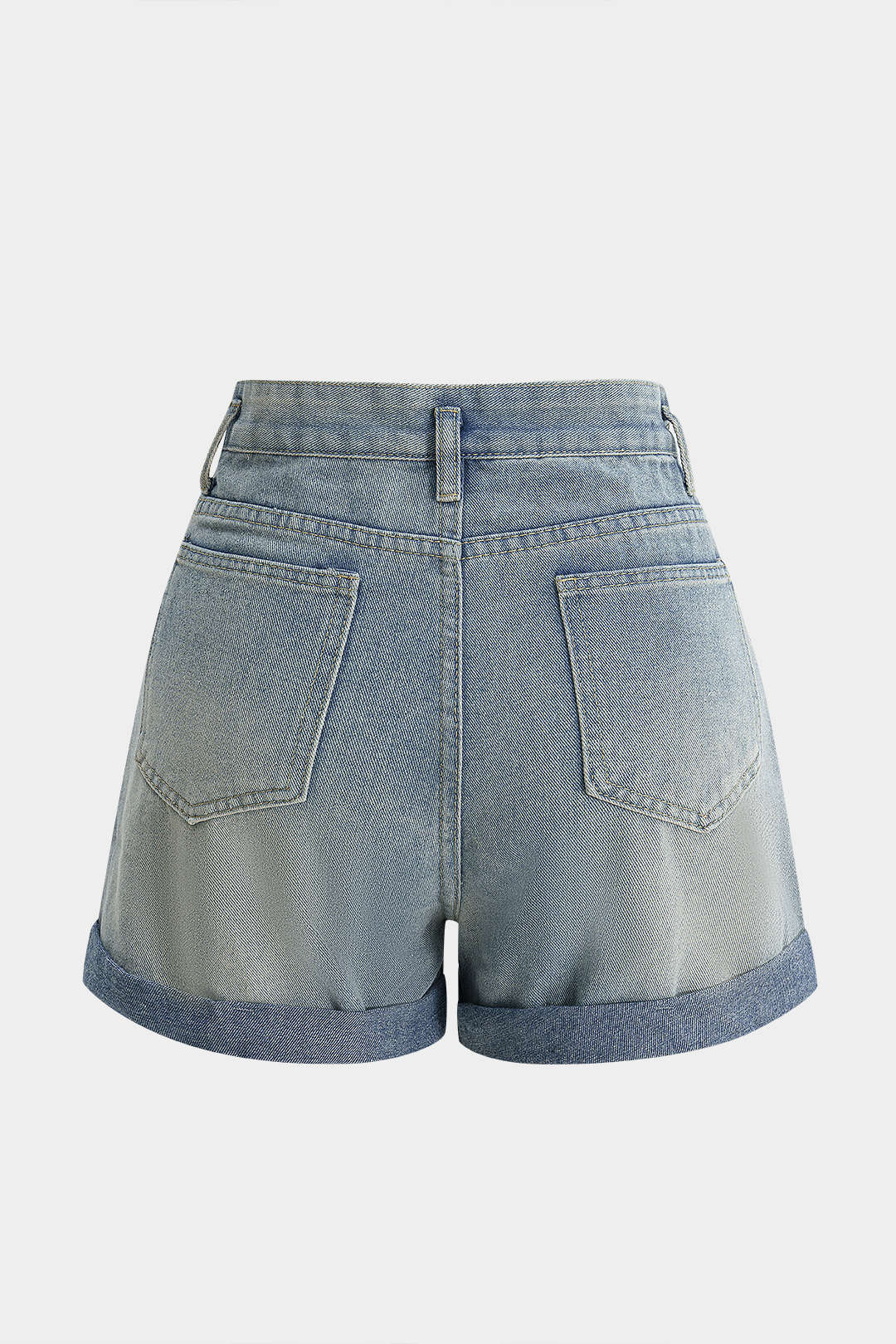 High Waist Pocket Denim Shorts