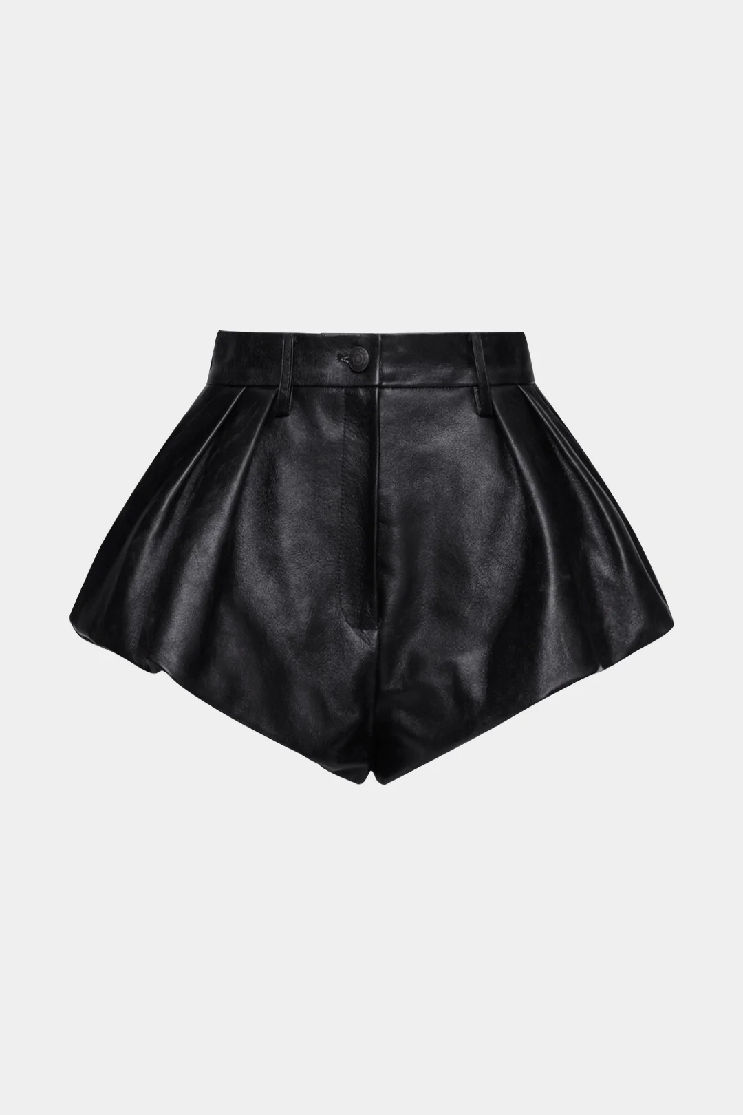 Faux Leather Pleated Shorts
