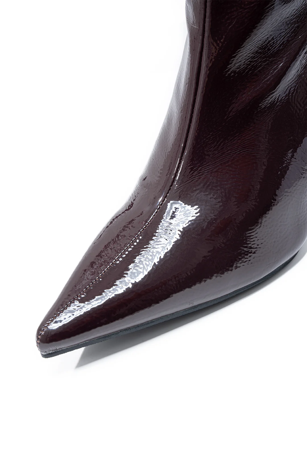 Leather Pointed Toe Zipper Knee High Boots