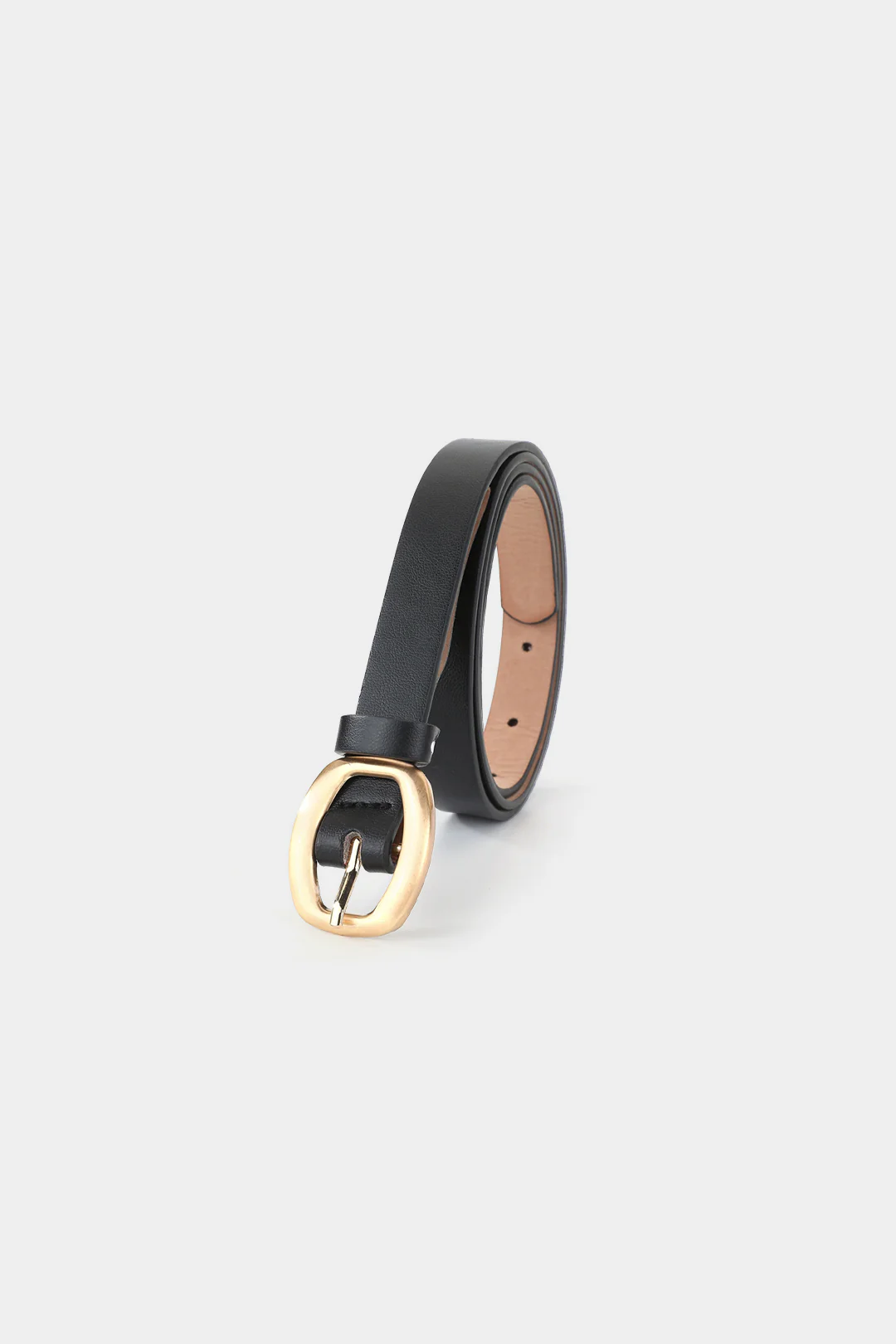 Metallic Buckle Faux Leather Belt