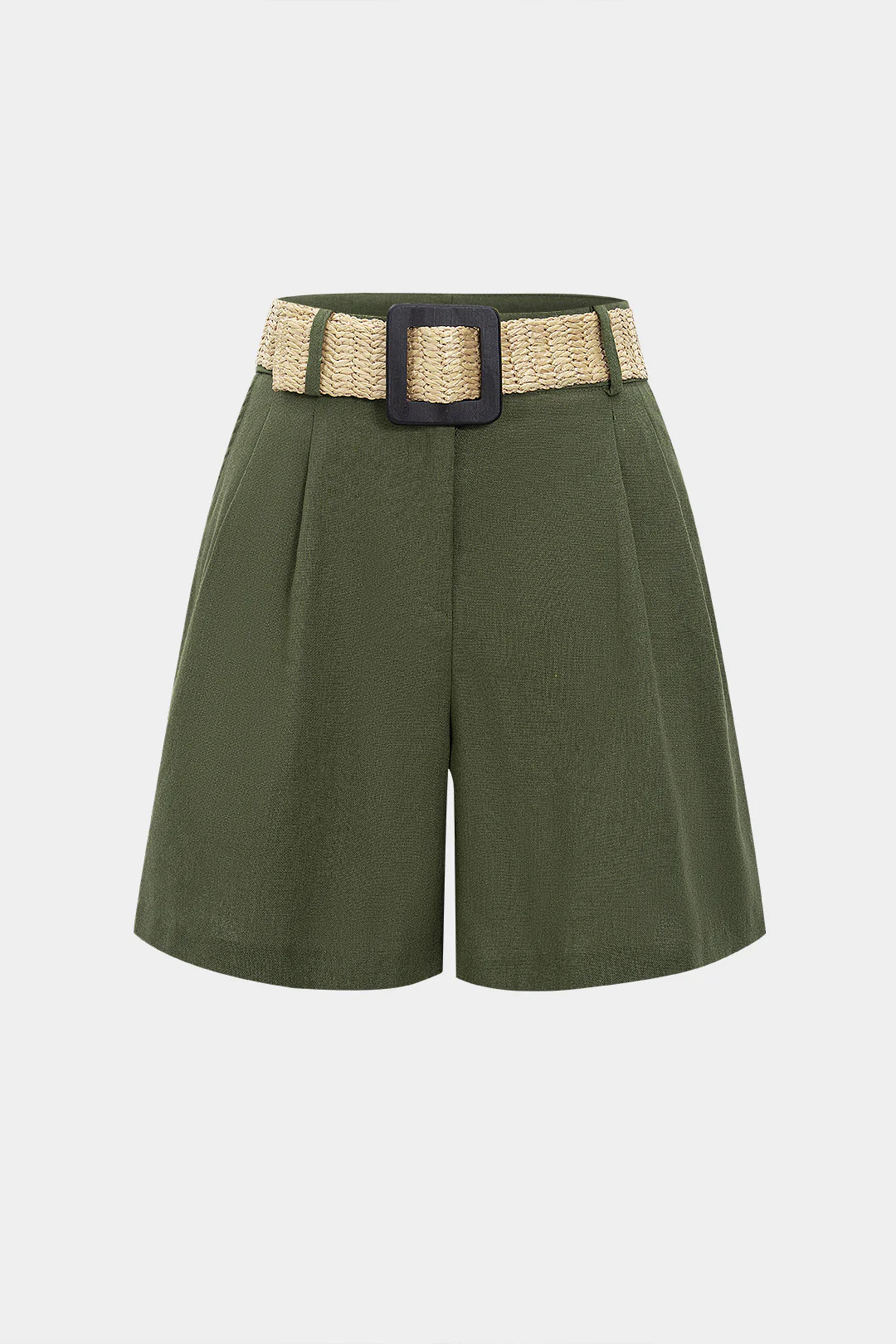 Ruched Belted Shorts