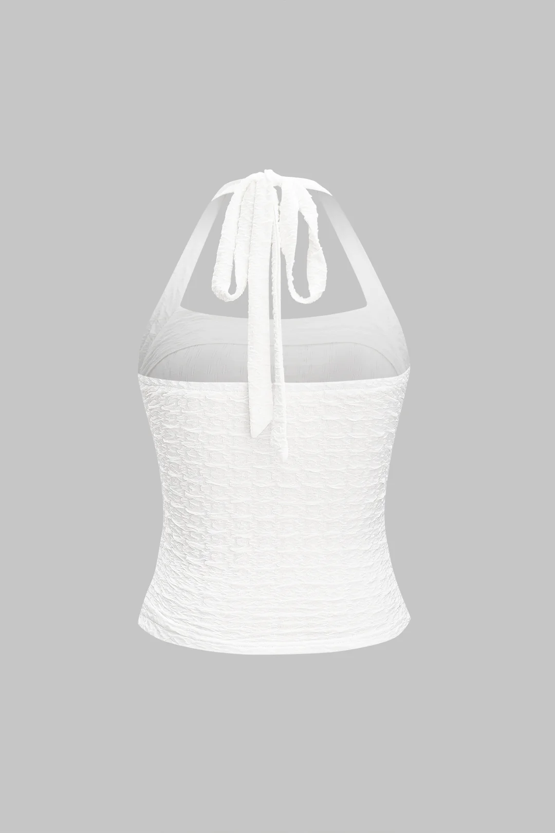 Halter Neck Tie-Up Ruched Camisole Top