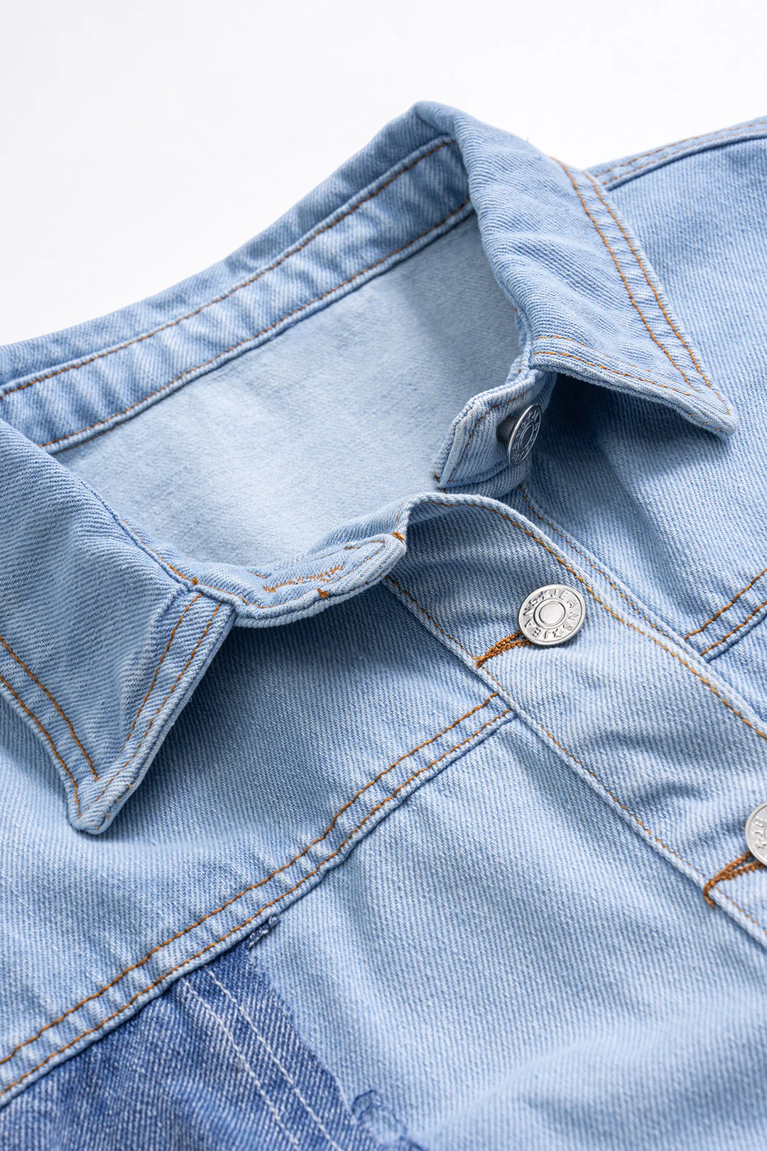 Denim Patchwork Button Dress