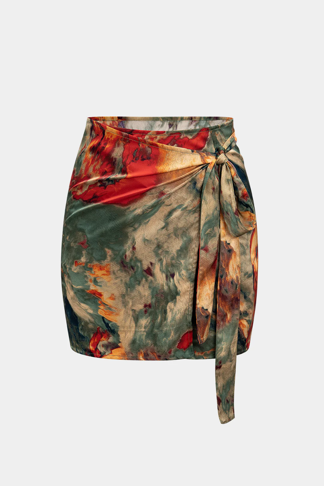 Ruched Tie-Up Detail Skirt