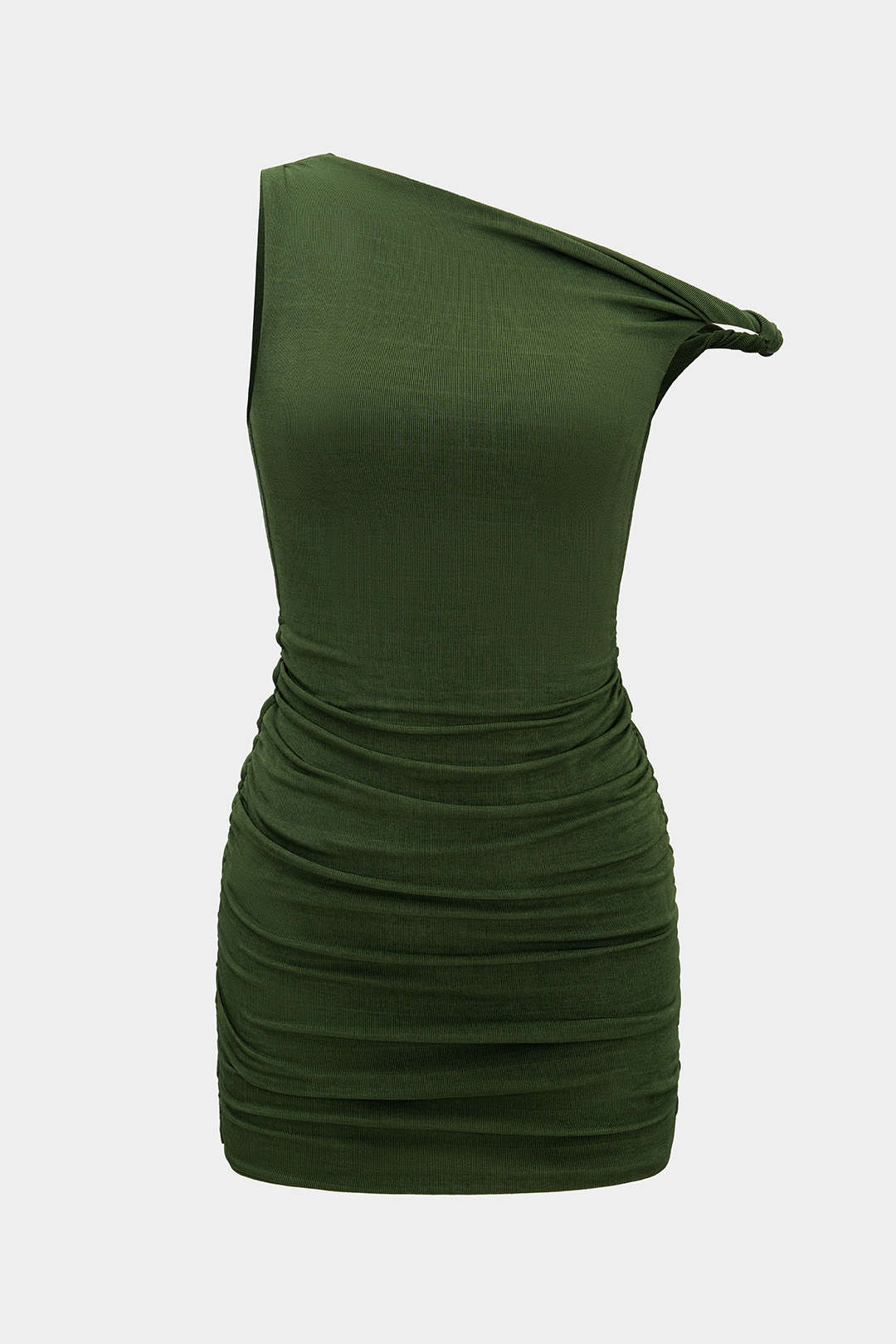 Ruched Asymmetrical Mini Dress