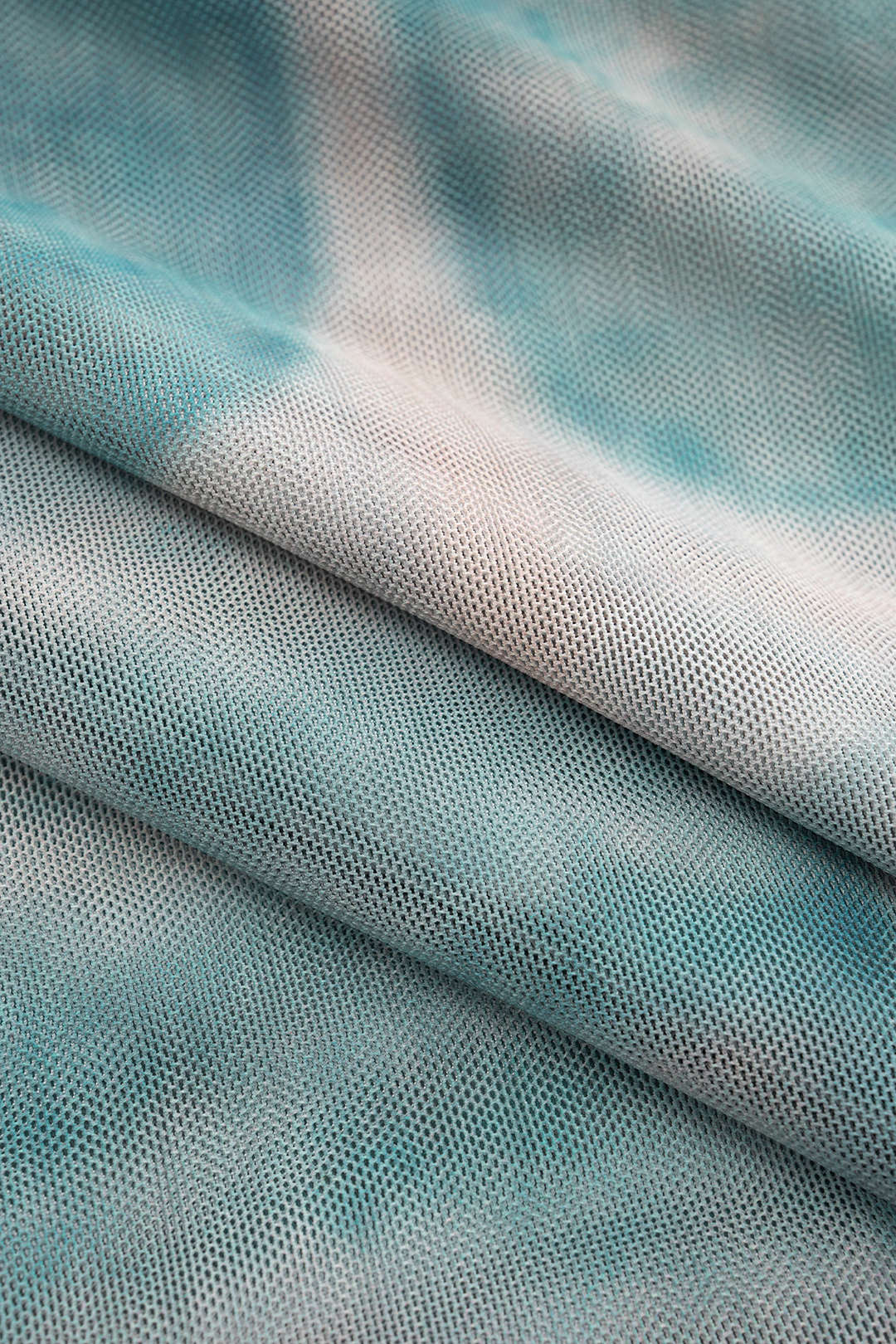 Gradient Print Mesh Ruched Twist Knot Tank Top