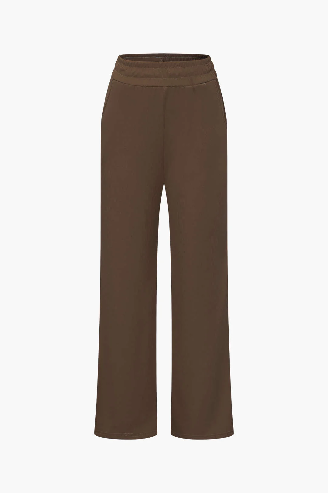 Off-the-Shoulder Ruched Asymmetric Top and Straight-Leg Pants Set