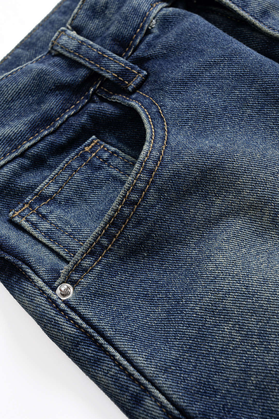 Denim Washed Straight Leg Jeans