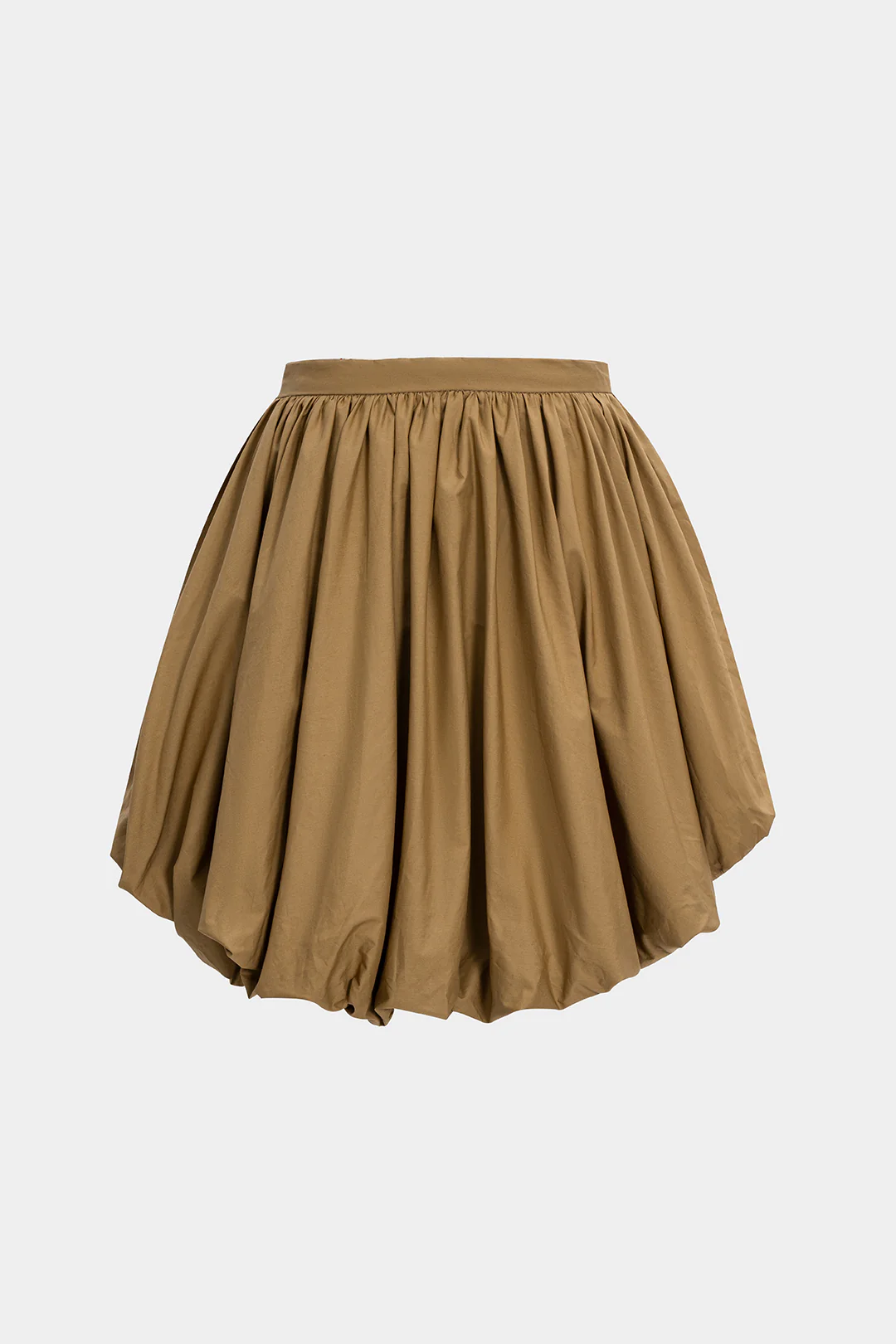 Solid Ruched Decorated Mini Skirt