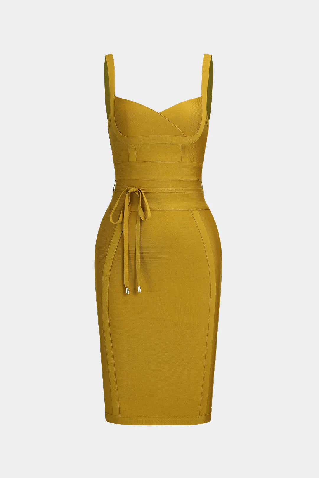 Knit Tie-Front Zipper Slip Dress