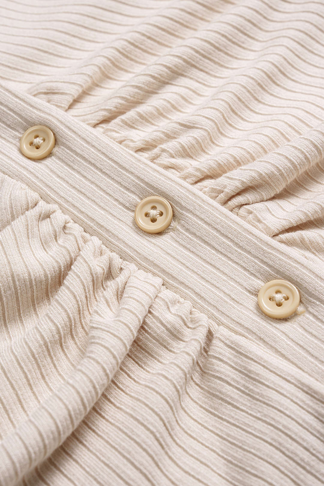 Ruched Button Long-Sleeve Top