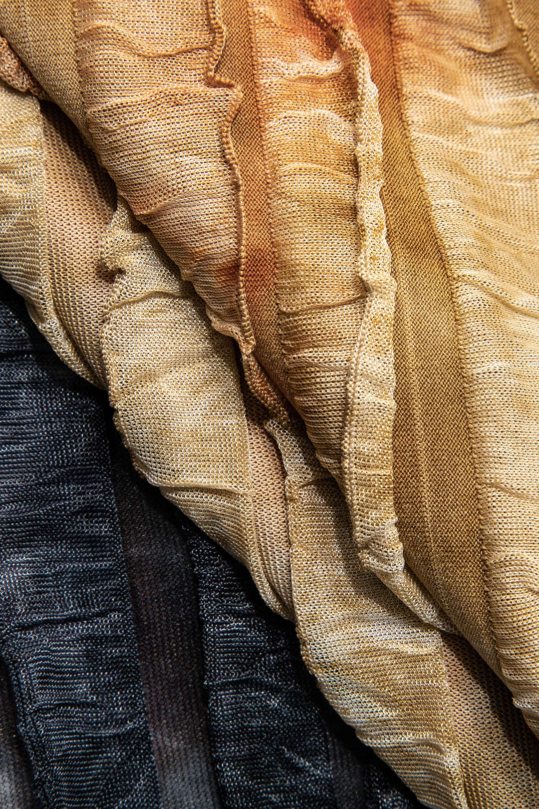 Ruffled Tie Halter Backless Cowl Neck Top and Tie-Dye Mini Skirt Set