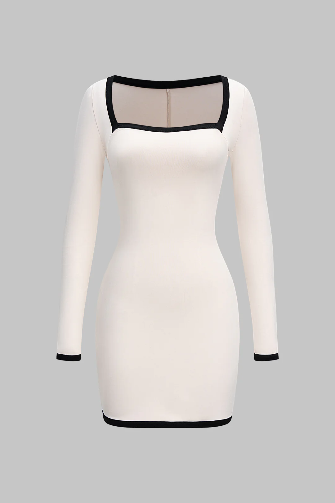 Contrasting Long Sleeve Mini Dress