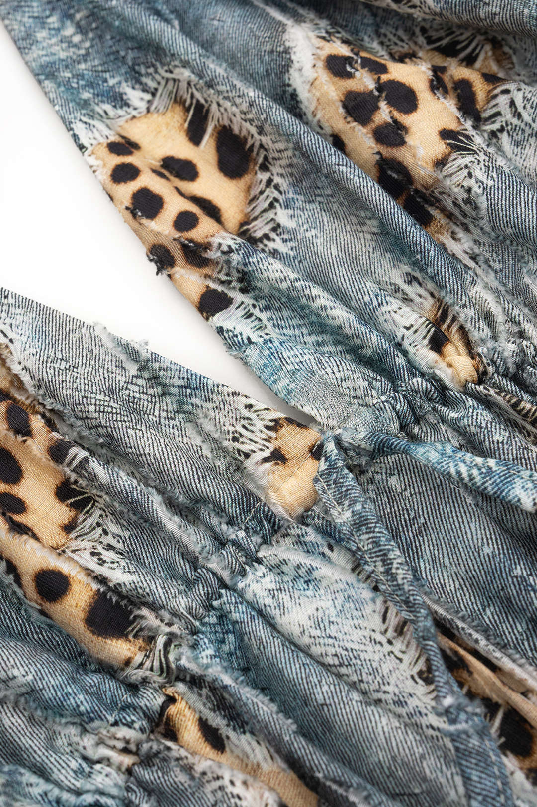 Retro Leopard Print Backless Tie-Up Ruched Drawstring Camisole Top