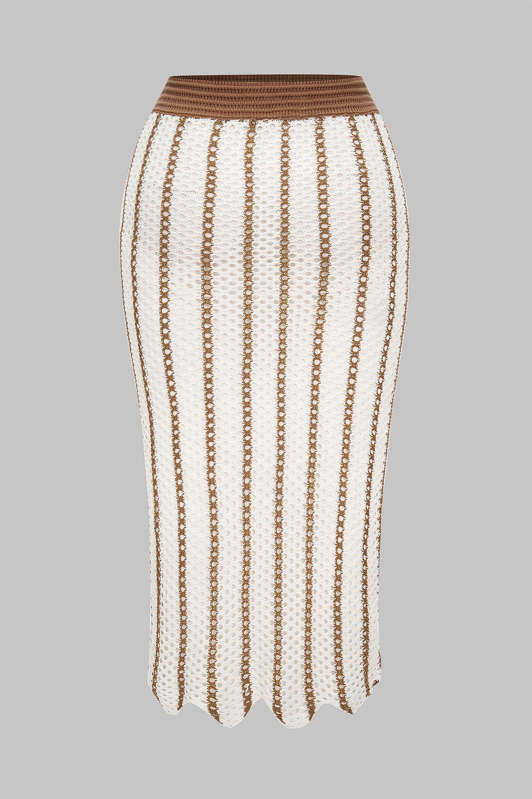 Plus Size High Waist Striped Knit Skirt