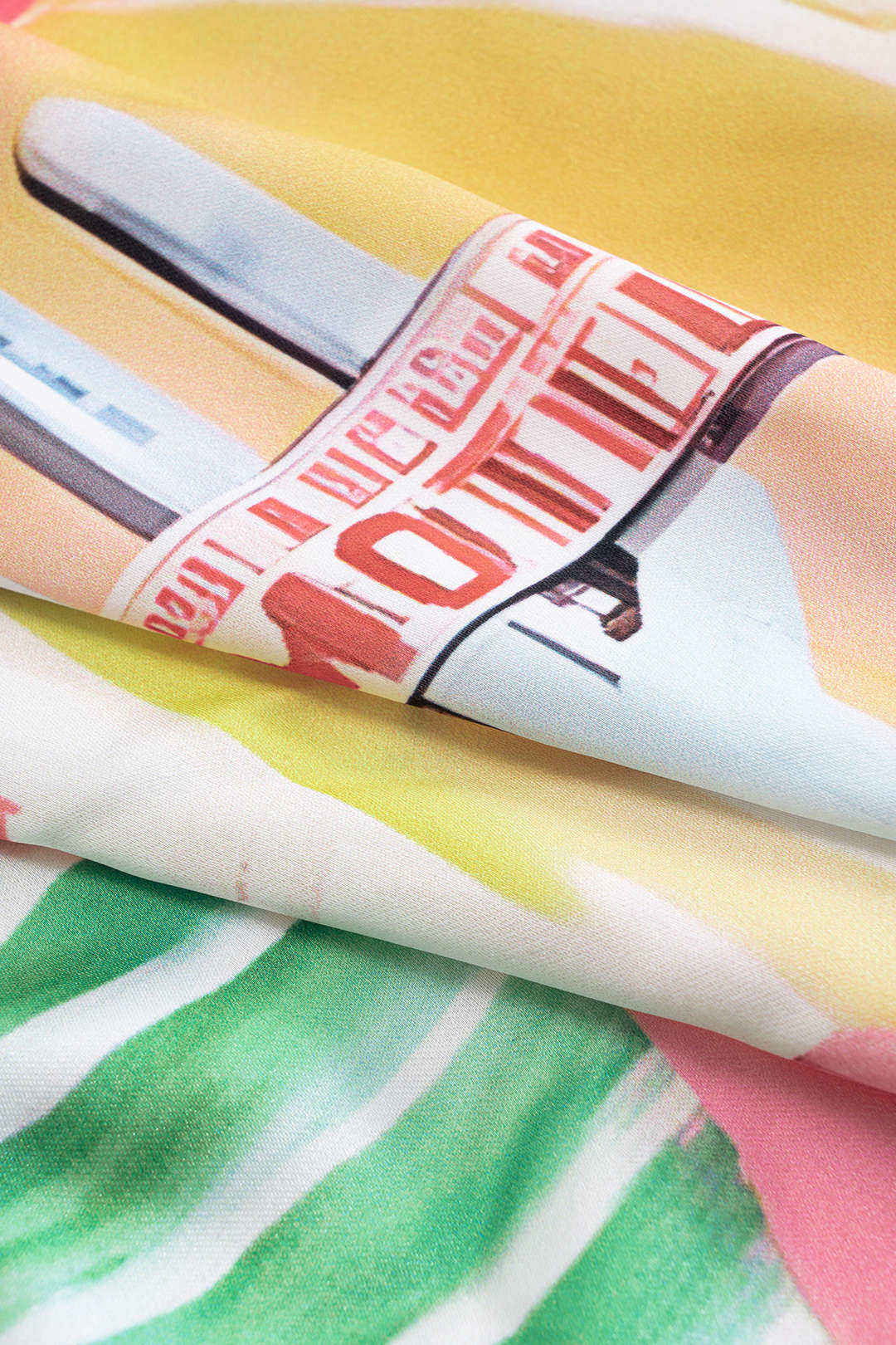 Plus Size Satin Pop Art Pattern Zipper High Waist Split Skirt