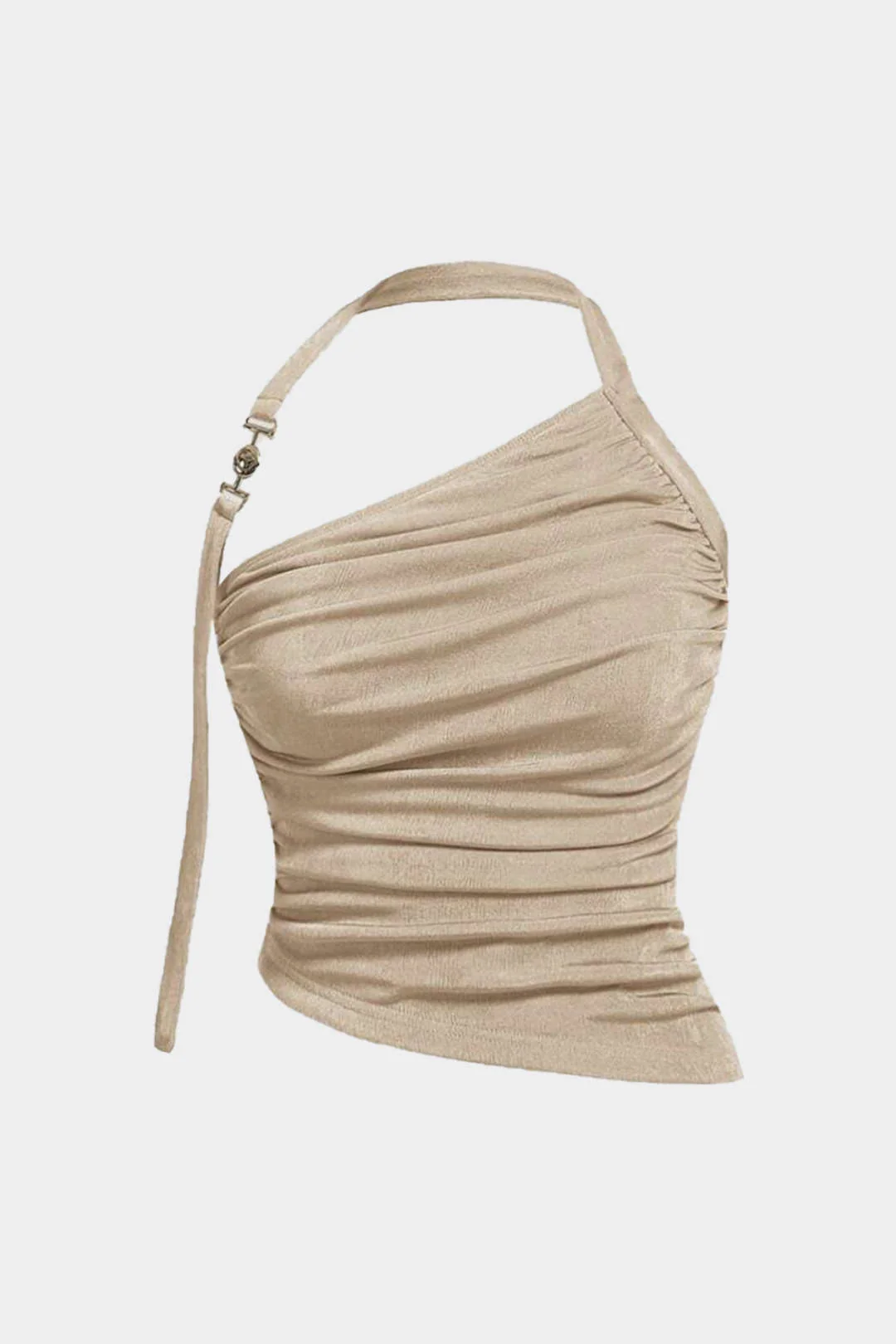 Plus Size Backless Asymmetric Ruched Camisole Top