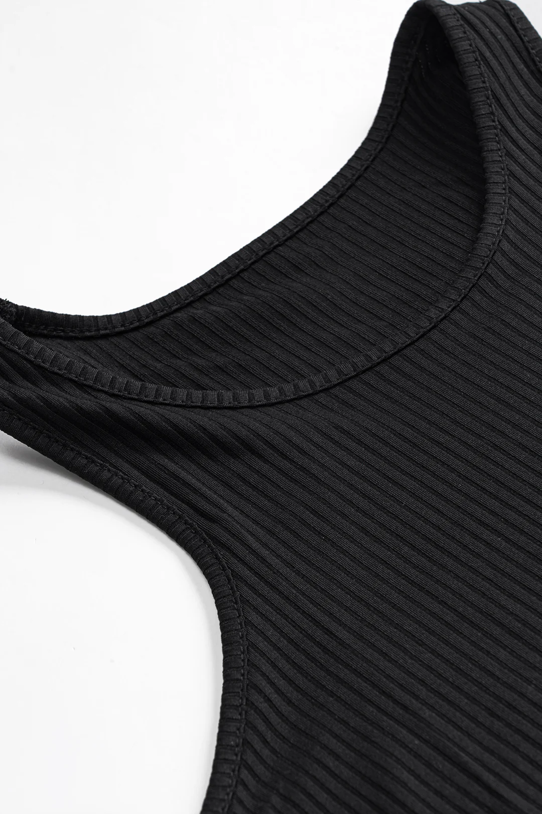 Ribbed Tank Top and Contrasting Asymmetrical Zipper Skirt Ensemble