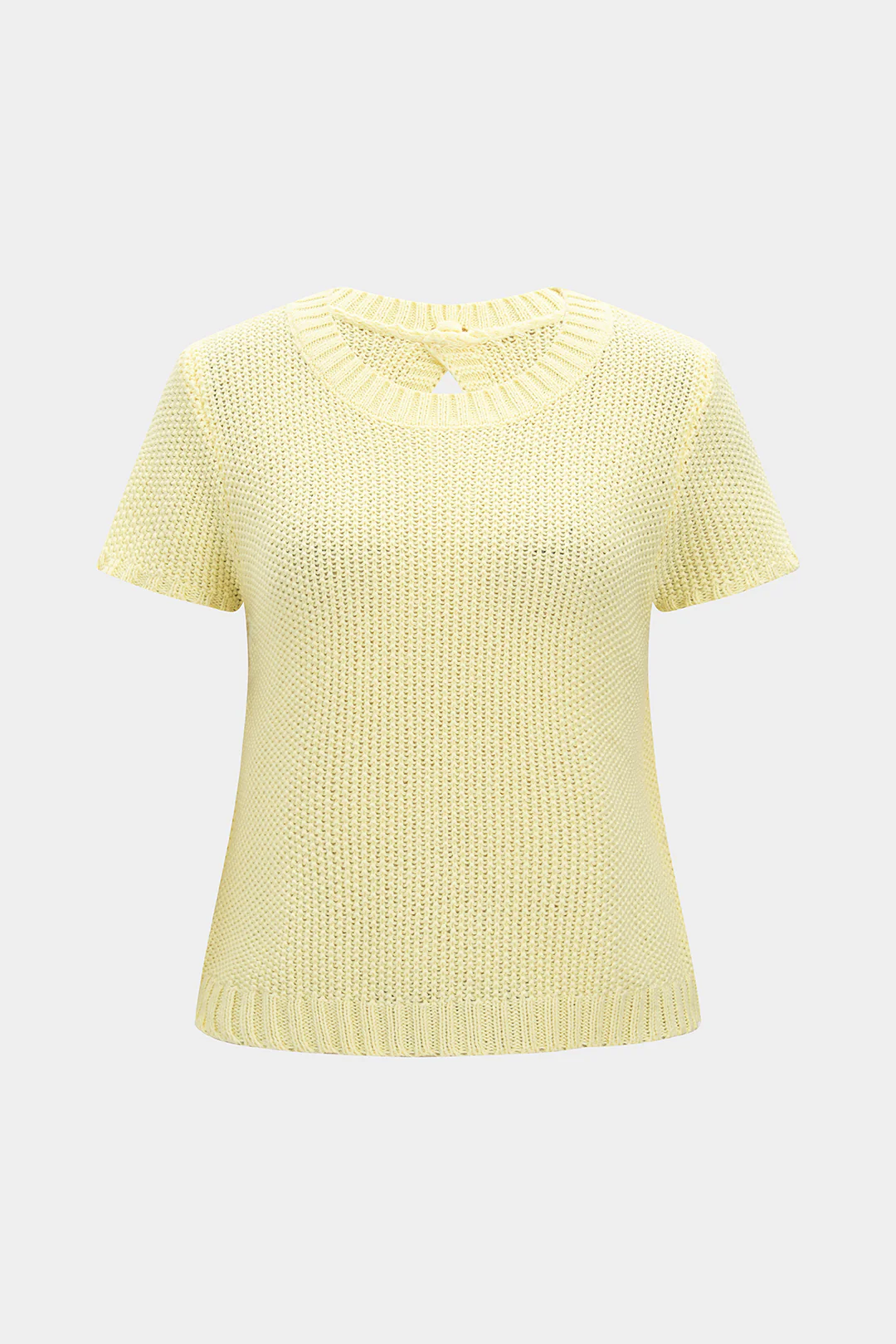 Knit Tie-Up Short-Sleeve Top