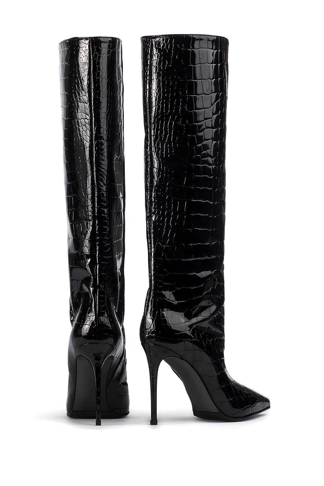 Leather High Tube Pointed Toe Over The Knee Boots