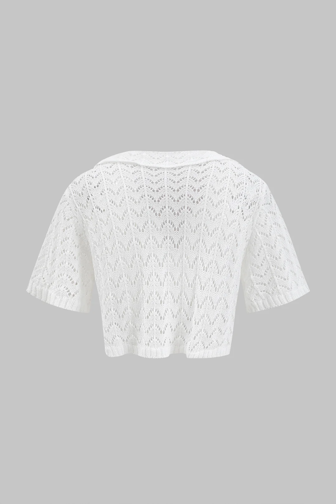 Knit Cut-Out Button Short-Sleeve Top and Skirt Set