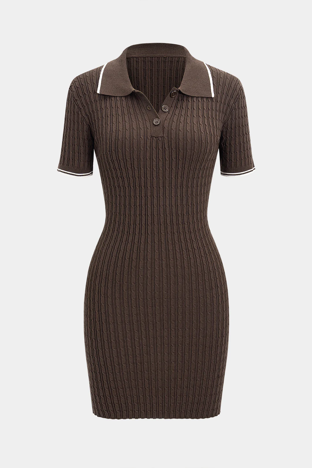 Knit Contrast Short-Sleeved Dress