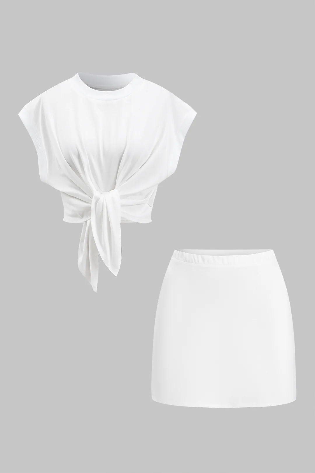 Tied Knot Top and Skirt Set