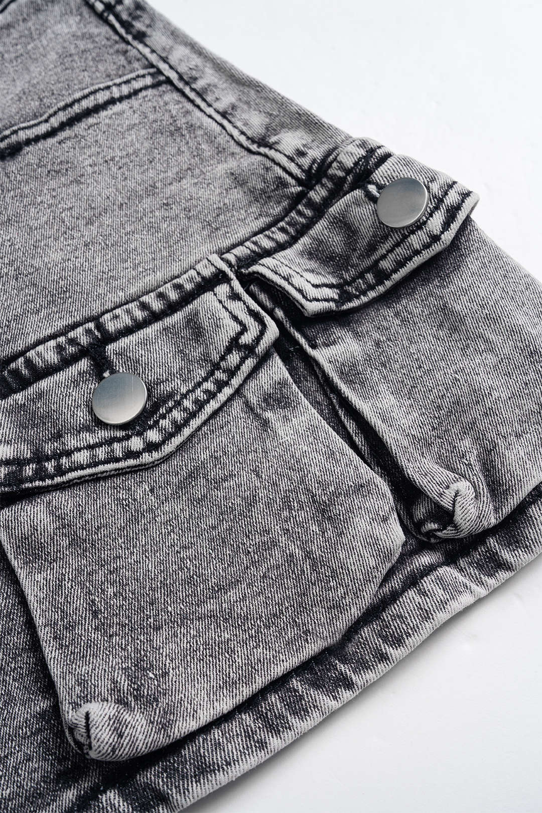 High Waist Pocket Denim Skirt