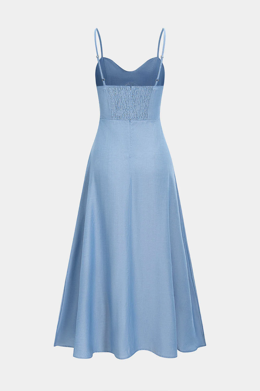 Denim Slip Sleeveless Midi Dress