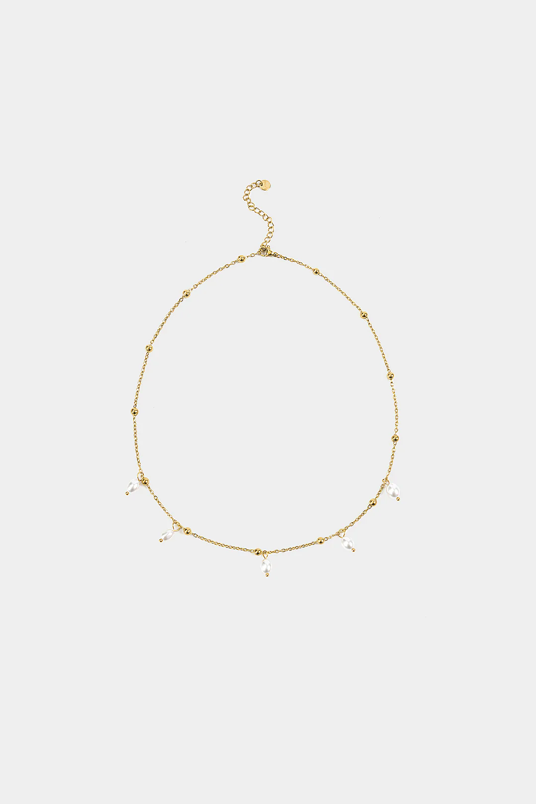 Metallic Pearl Style Pendant Necklace