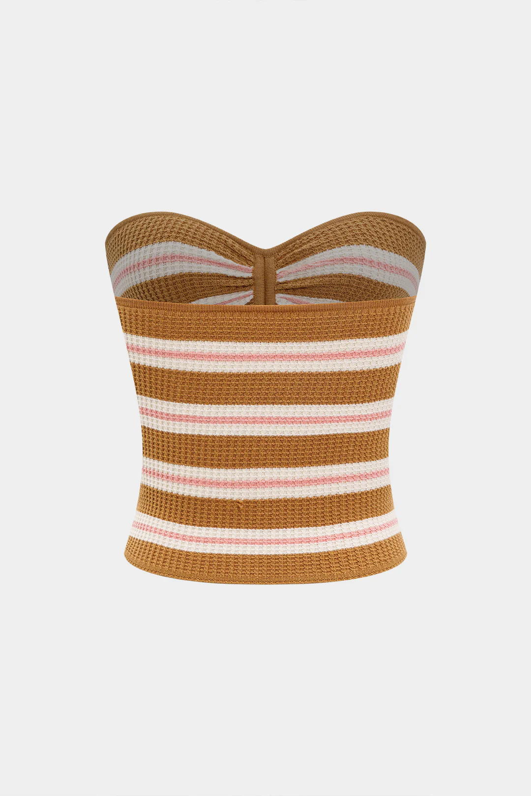 Knit Contrasting Striped Print Hollow Tube Top