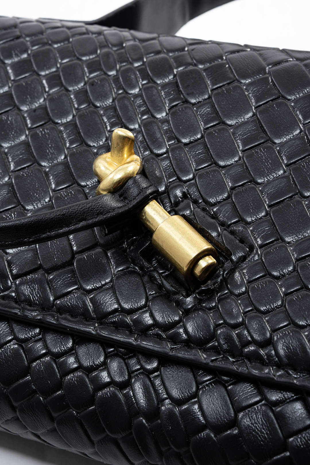 Leather-like Woven Pattern Cross-body Bag