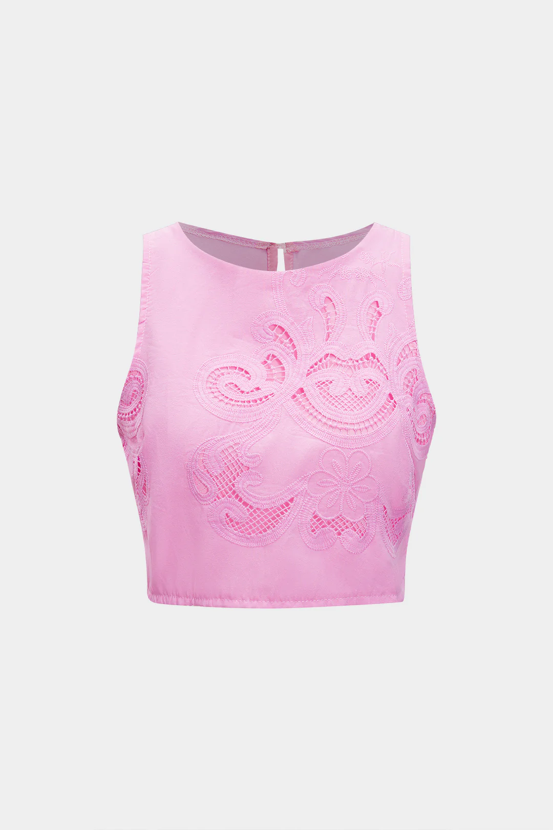 Hollow Out Embroidery Tank Top and Skirt Ensemble