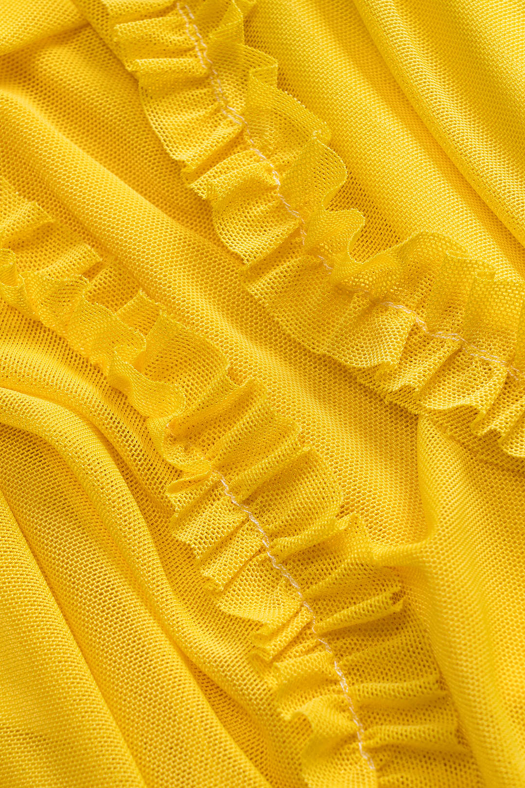 Mesh Slip Ruffled Maxi Dress