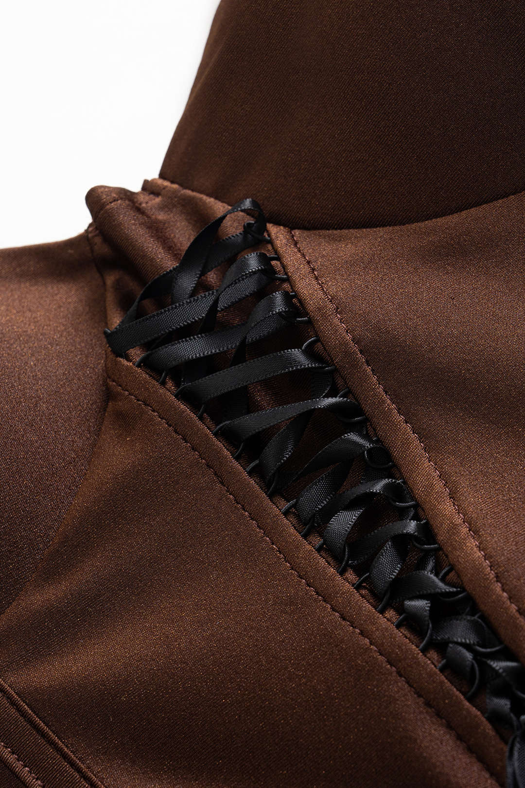 Bustier Tie-Front Patchwork Slip Sleeveless Maxi Dress