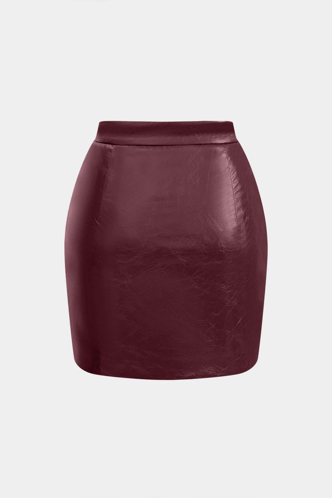 Faux Leather Gathered Skirt